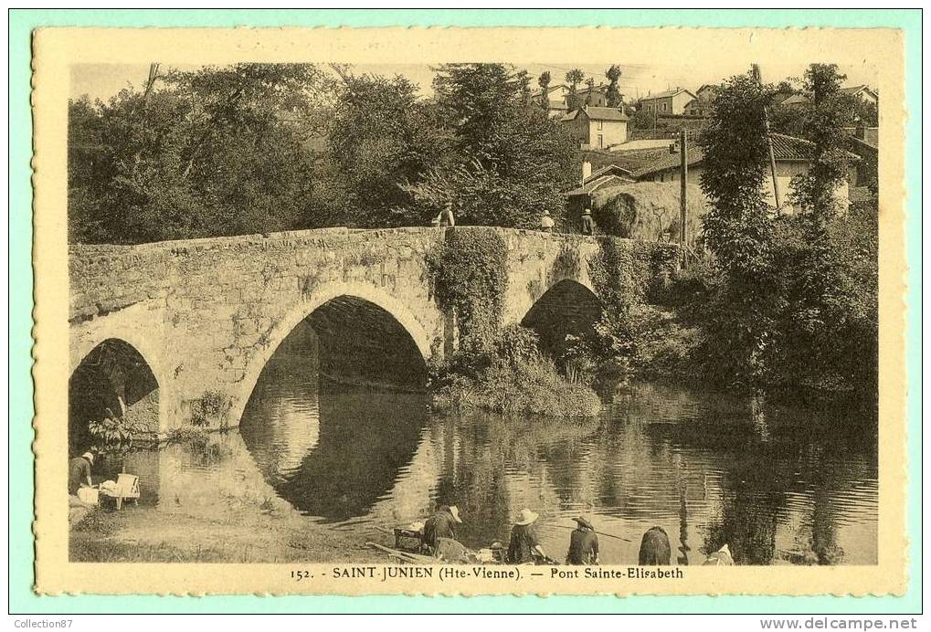 87 - HAUTE VIENNE - SAINT JUNIEN - PONT ST ELISABETH - LAVEUSE - TRES BELLE CARTE - Saint Junien