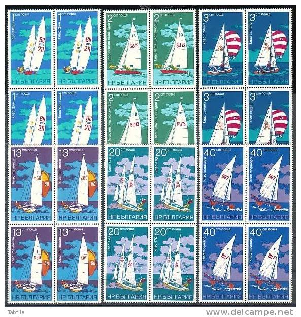 BULGARIA / BULGARIE - 1973 - Yachting - 6v Perf  Bl De 4** - Unused Stamps