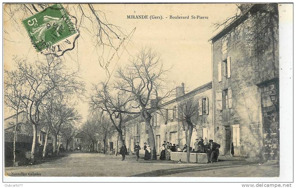 Mirande : Boulevard Saint-Pierre 1909 (animée). - Mirande
