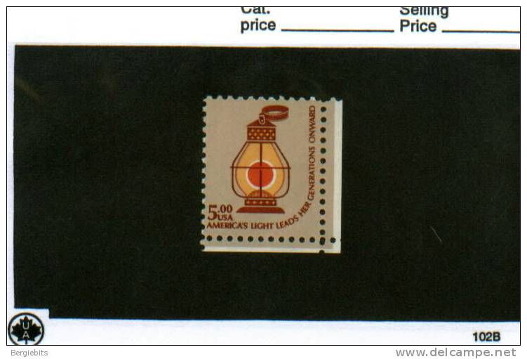 1975 United States High Value MNH $ 5.00 Railroad Conductor´s Lantern Stamp! - Unused Stamps