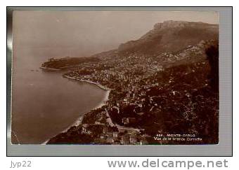 Jolie CP Photo Monte Carlo Vue De La Grande Corniche - Ed Gilletta 852 - CAD Nice 3-07-1932 Flamme Fête Gymnique Juillet - Mehransichten, Panoramakarten