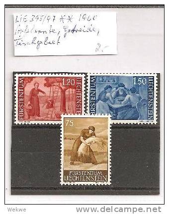 LieMi.Nr.395-97** - LIECHTENSTEIN -  1960 Apfelernte, Getreide, Tischgebet, MNH - Ungebraucht