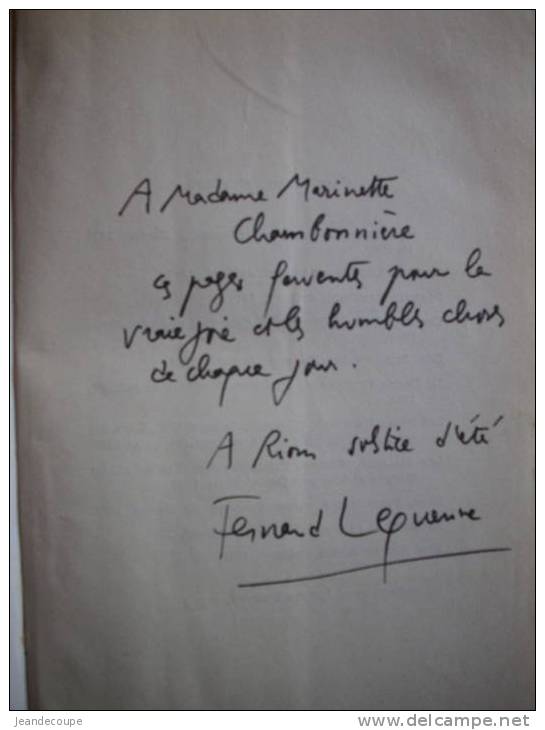 Envoi - Antoine De Padoue - Fernand Lequenne - Sa Vie Son Secret- 1966 - Libri Con Dedica