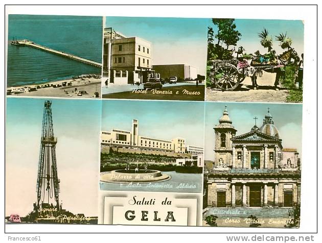 SICILIA Gela (Caltanissetta) Vedute Viaggiata 1959 - Gela