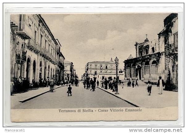 SICILIA GELA TERRANOVA CORSO VE VIAGGIATA 1908 - Gela