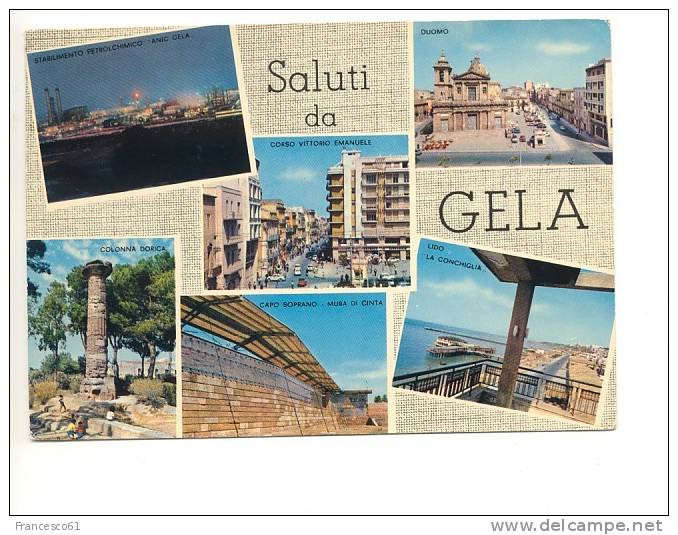 SICILIA Gela Caltanissetta Saluti 6 Vedutine 1970 Viaggiata - Gela