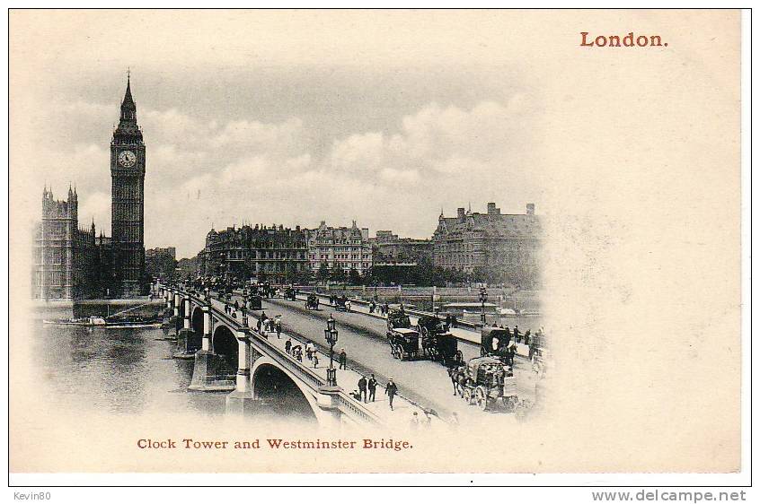 LONDON Clock Tower And Westminster Bridge Cpa Animée - River Thames