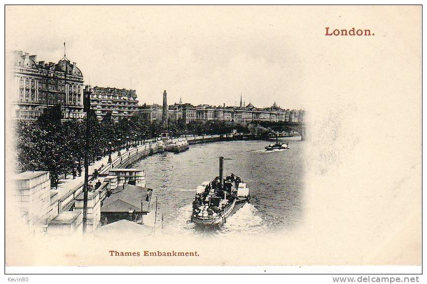 LONDON Thames Embankment Cpa Animée - River Thames