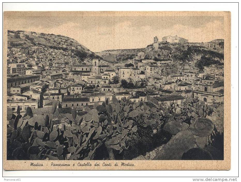 Sicilia MODICA Ragusa Panorama 1939 Viaggiata Francobollo Asportato - Modica