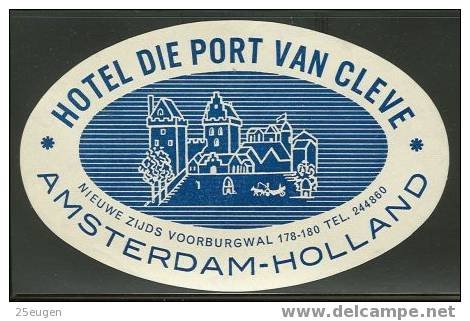 LABEL HOTEL DIE PORT VAN CLEVE - Werbung