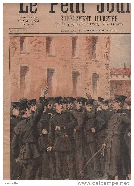 LE PETIT JOURNAL 15 OCTOBRE 1894 - ALLEMAGNE MUTINERIE - NIMES COURSES DE TAUREAUX - - Le Petit Journal