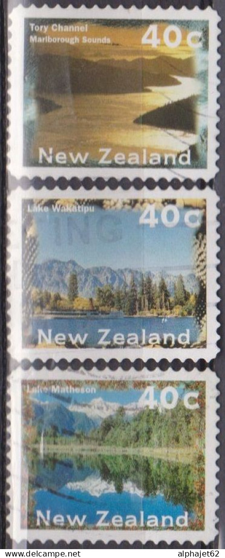 Tory Chanel - Lac Wakatipu - Mont Egmont Taranak - NOUVELLE ZELANDE - Paysages - N° 1461a-1462a-1463a - 1996 - Used Stamps