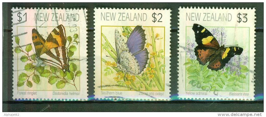 Papillon - NOUVELLE ZELANDE - Dodonidia Helmsii, Zizina Otis Oxleyi, Bossaris Itéa - Insectes - N° 1152-1153-1154 - 1991 - Used Stamps