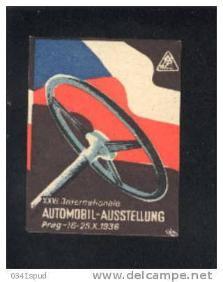 1936 Tchecoslovaquie   Vignette  Label Avec Charniére  Automobile Praga - Automovilismo