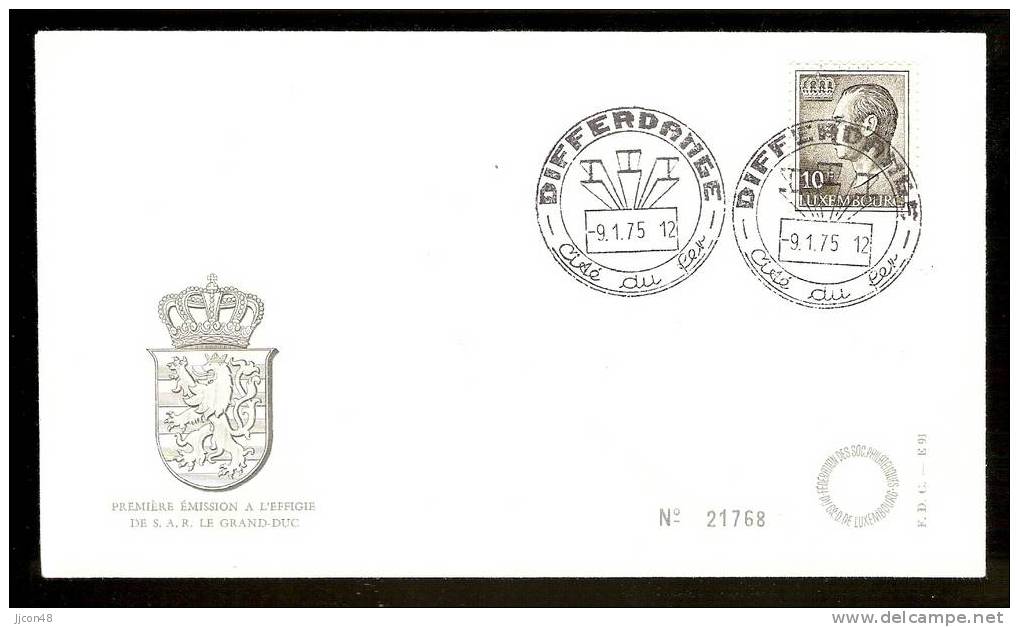 Luxembourg 1975  Grossherzog Jean Von Luxemburg. FDC - FDC