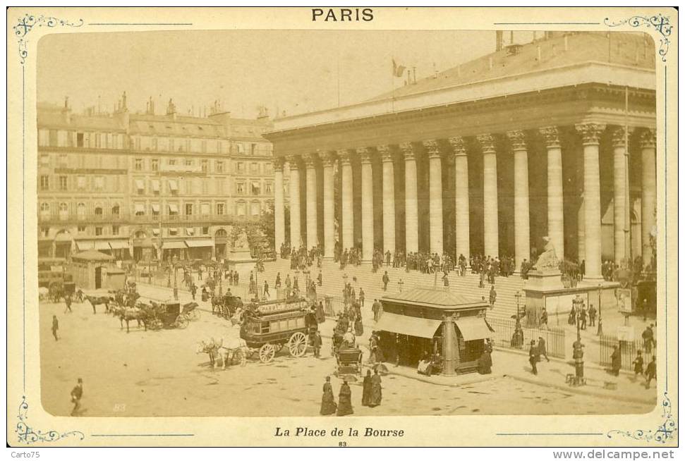 Paris 75002 - Photographie - Place De La Bourse - Calèche Ligne Passy Bourse - Hervé Editeur - Lugares