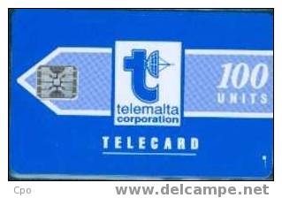 # MALTA 2a Blue - Glossy (1st Série) 100 Sc5   Tres Bon Etat - Malta