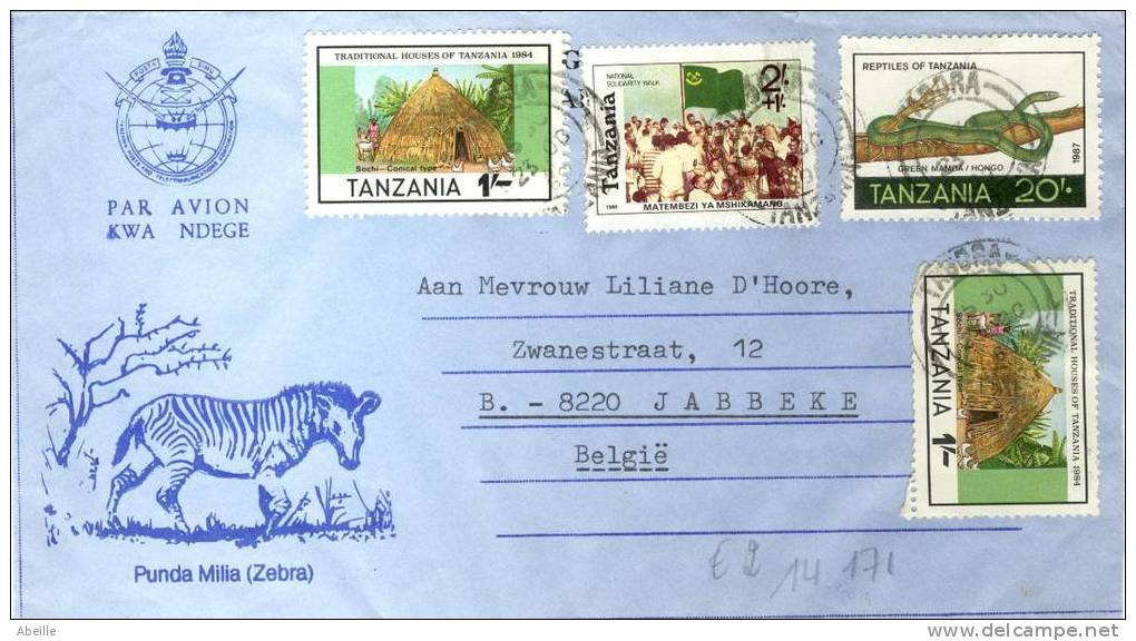 14/171   LETTRE TANZANIA - Slangen