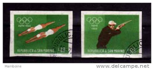 Saint Marin  T.p. Sport Du Feuillet 10   Tir Et Natation  Non Dentele  2 Valeurs Obliteres - Used Stamps