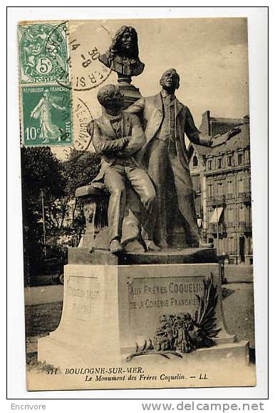 Cpa BOULOGNE SUR MER Le Monument Des Freres Coquelin - LL N°371 - Boulogne Sur Mer