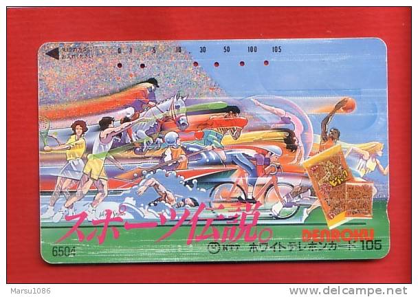 Japan Japon  Telefonkarte Phonecard -    Sport  Tennis Rudern PaddelnBaketball Boxen Schwimmen - Sport