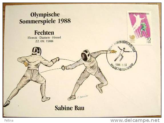 1988 COVER FENCING OLYMPIC GAMES SEOUL - Fechten