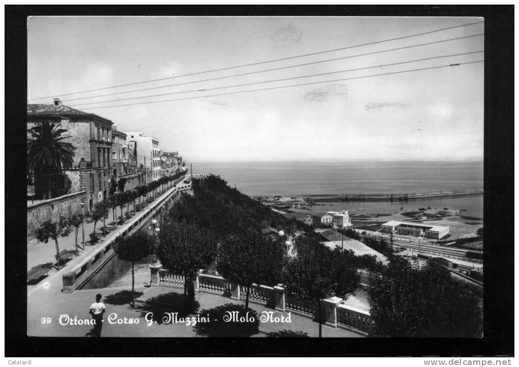 S240 CARTOLINA POSTALE ORTONA CHIETI CORSO MAZZINI MOLO NORD F.G. VIAGGIATA - Chieti