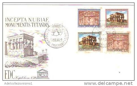 23209)lettera F.d.c Incepta Nubiae Monumentis Tutandis Con 10£+20£+200£+70£  Da Città Del Vaticano A Città Il 10-3-1964 - Storia Postale