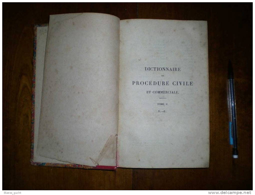 DROIT - PROCEDURE CIVILE ET COMMERCIALE - BIOCHE - TOME II - 1834 - Droit