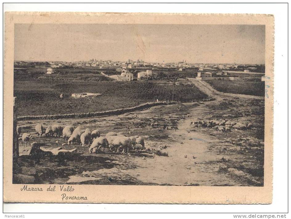 Sicilia MAZARA DEL VALLO Panorama 1947 Viaggiata - Mazara Del Vallo