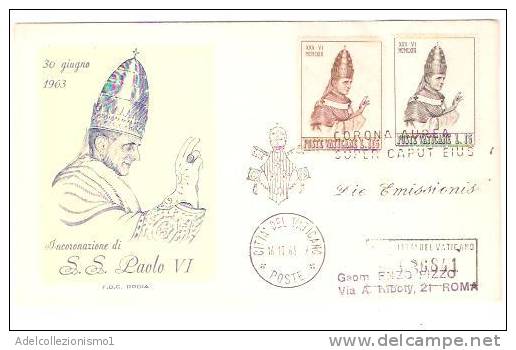 23291)lettera F.d.c  Incoronazione Ss.paolo VI Con 15£+115£  Da Città Del Vaticano A Città Il 16-10-1963 - Lettres & Documents