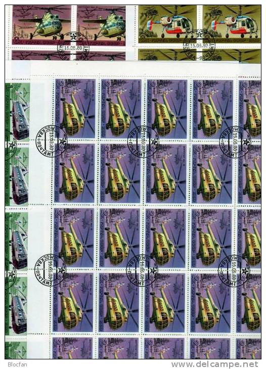 Mit Abart Hubschrauber Sowjetunion 4956-4959 I,Bogen, 4x4 -Block 45€ Propeller Defekt Hb M/s Mail Sheet Bf SU UdSSR CCCP - Full Sheets