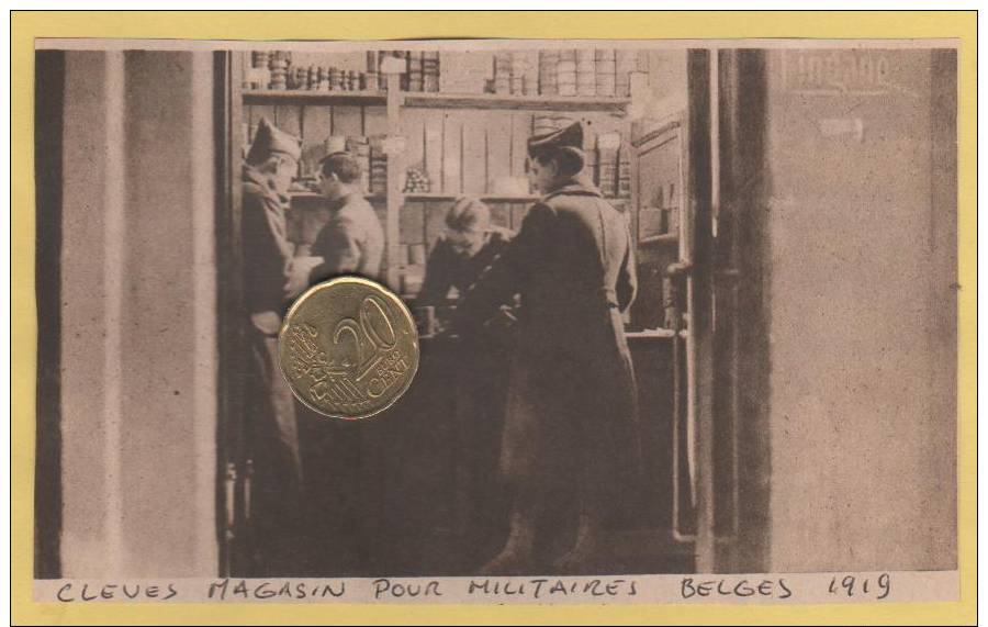 CLEVES MAGASIN POUR MILITAIRES BELGES  1919   Photo Découpée Dans Une Revue De Cette Année-là - Unclassified