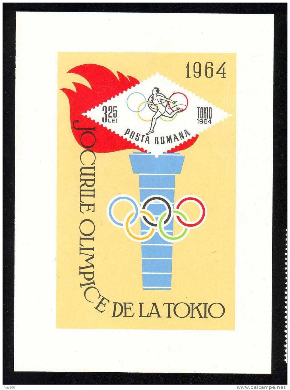 Romania 1964  BLOCK  IMPERFORATED,OLYMPIC GAMES TOKIO,MNH ,ATLETISME. - Summer 1964: Tokyo