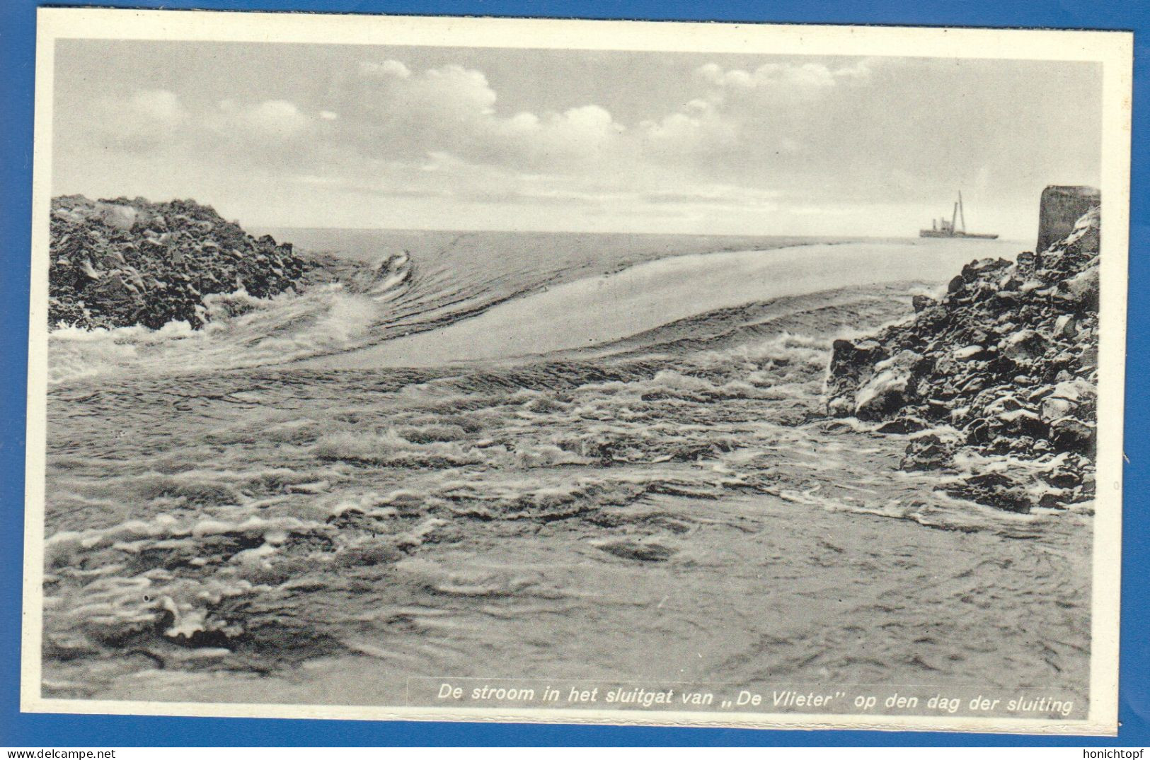 Holland; Wieringen; REPRO!; Zuiderzeewerke; De Stroom In Het Sluitgat Van De Vlieter Op Den Dag Der Sluiting - Den Oever (& Afsluitdijk)