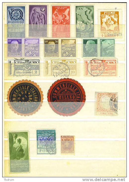 VEND  TRES BEAUX TIMBRES LOCAUX , FISCAUX , ............D ´ ITALIE - Lotti E Collezioni