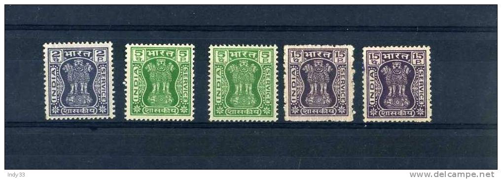 - INDE . TIMBRES DE SERVICE . NEUFS SANS GOMME - Francobolli Di Servizio