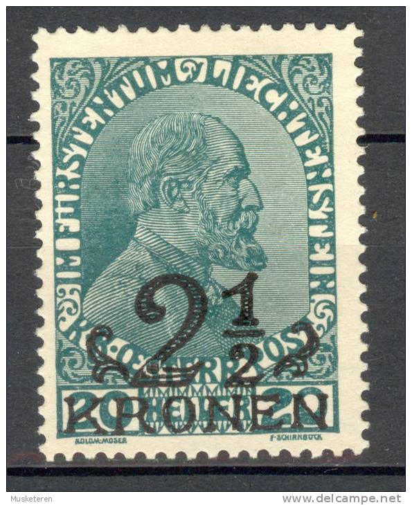Liechtenstein 1920 Mi. 16 Count Fürst Johann II. Overprinted Mit Aufdrück €12,- MNG - Nuovi