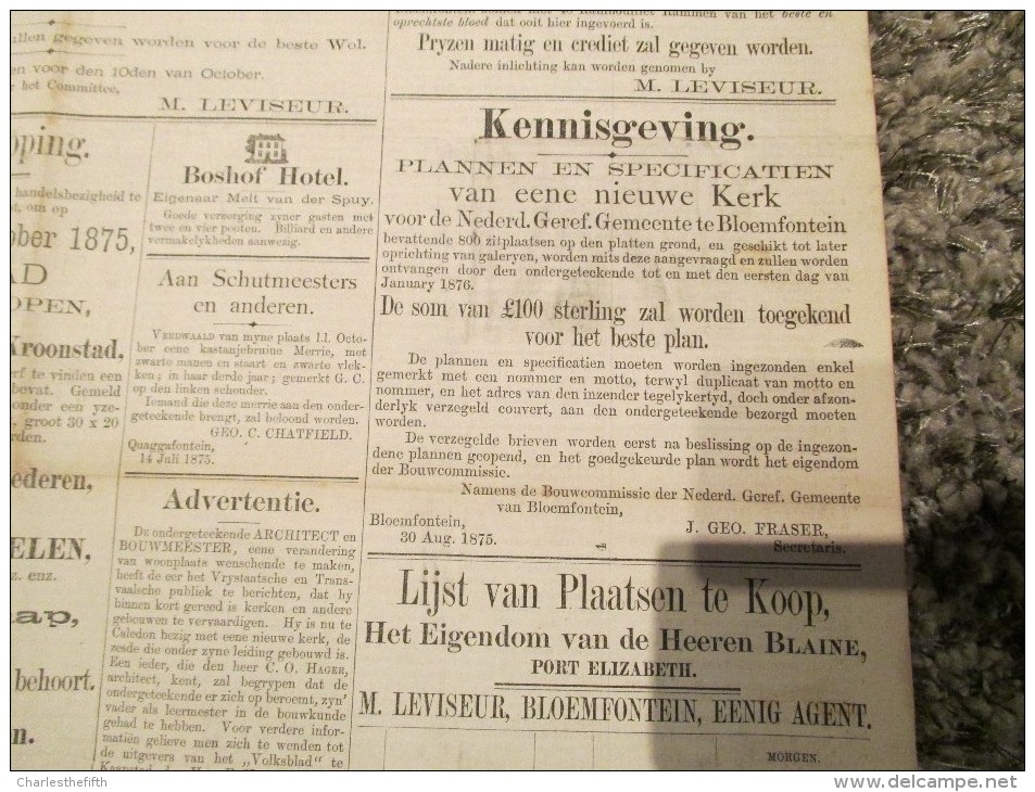 BOER WAR NEWSPAPERS 1875-1880 !! *THE EXPRESS AND ORANGE FREE STATE ADVERTISER * ! DUTCH & ENGLISH ! BRITISH EMPIRE