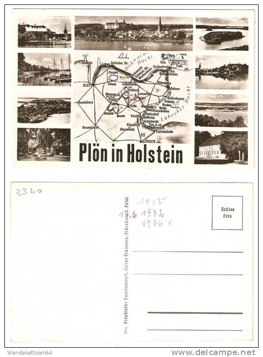 AK Plön In Holstein M Wegkarte Lübeck Neumünster Ahrensbök Travemünde Niendorf Timmendorfer Strand Klingberg Scharbeutz - Ploen