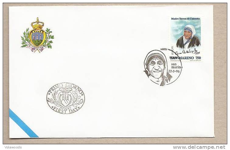 San Marino - Busta Fdc Con Serie Completa Ed Annullo Speciale: Europa 1996 - Donne Celebri - 1996