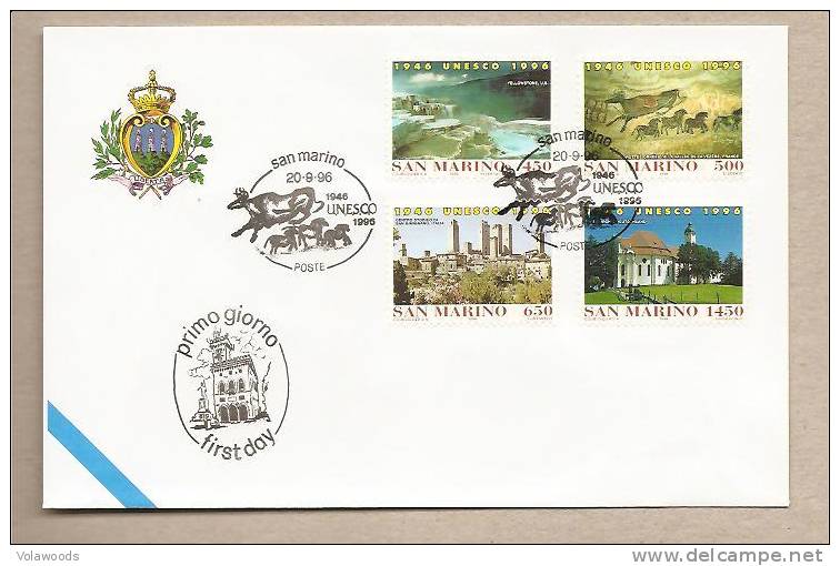 San Marino - Busta Fdc Con Serie Completa Ed Annullo Speciale: Cinquantenario Dell'UNESCO - UNESCO