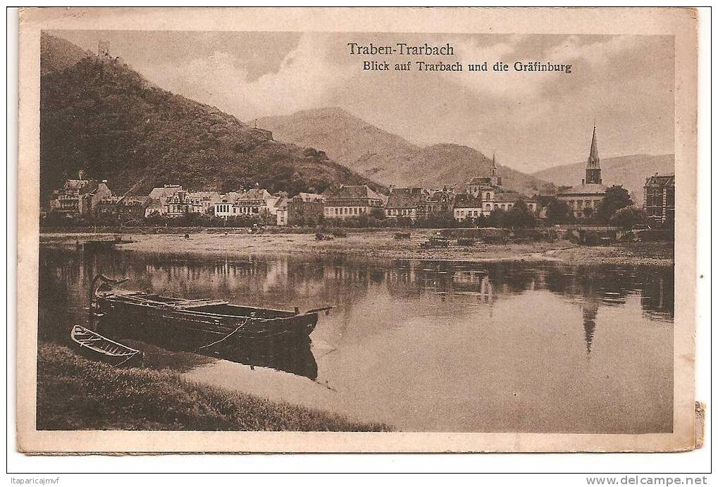 Carte Postale Allemagne :  TRABEN-TRARBACh Blick Auf Trarbach Und Die Grâfinburg - Traben-Trarbach