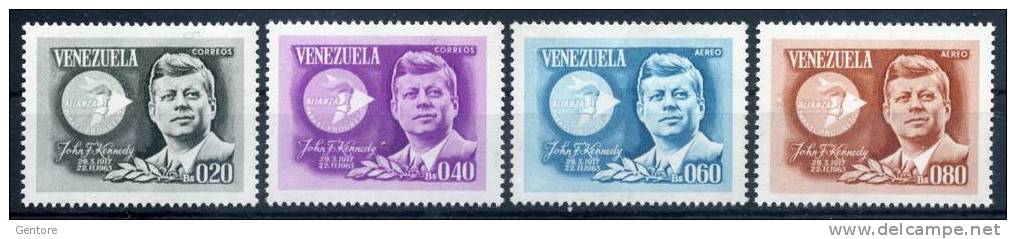 VENEZUELA 1965 Guyane  Cpl Set Of 4 Value  Yvert Cat. N° 726/27+Air 860-61 All MNH ** - Kennedy (John F.)