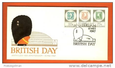 NEDERLAND 1967 Enveloppe British Day Amphilex 880-882 Mint - Storia Postale