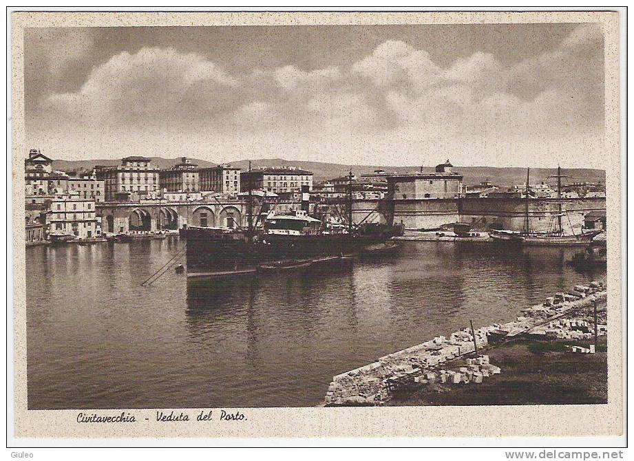 $-0143-  CIVITAVECCHIA - VEDUTA DEL PORTO - F.G. OPACA - NON VIAGGIATA - ITALY ITALIE ITALIEN - Civitavecchia