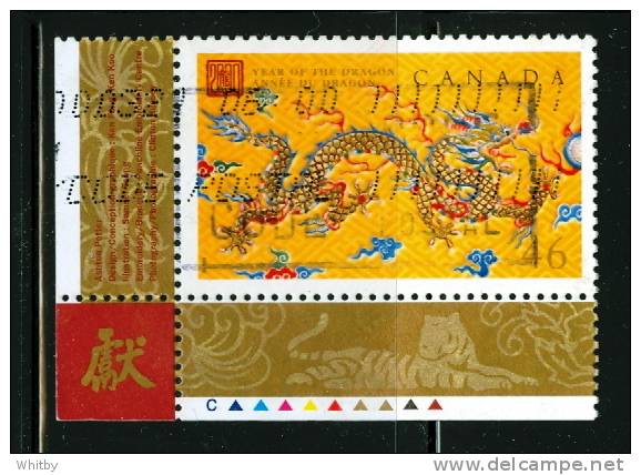 2000 46 Cent Year Of The Dragon With Inscription Tab And Traffic Lights #1836 - Oblitérés