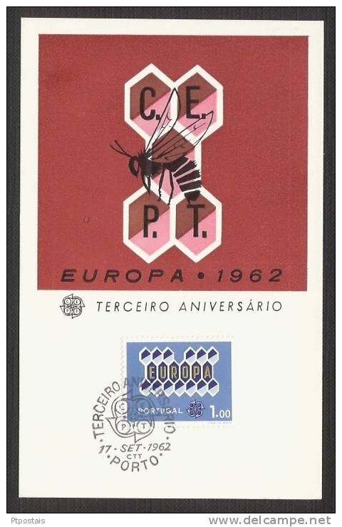 PORTUGAL III Aniversario Da Europa 1962 Maximum Postcard / Carte Maximum - Cartes-maximum (CM)