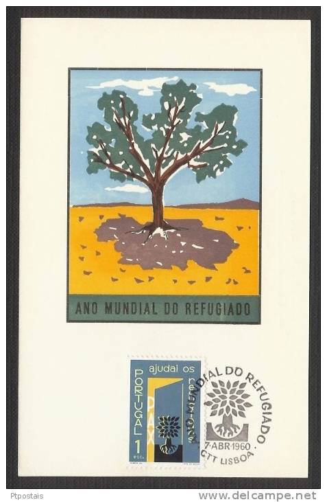 PORTUGAL Ano Mundial Do Refugiado 1960 Maximum Postcard / Carte Maximum - Maximum Cards & Covers
