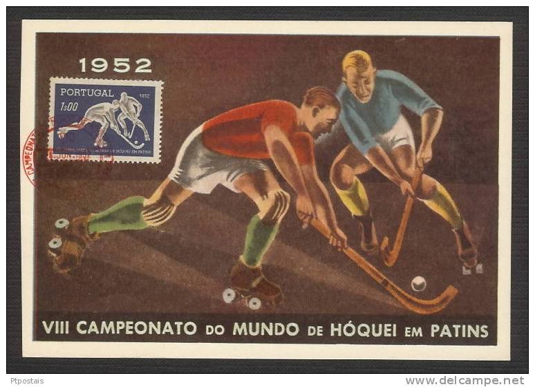 PORTUGAL VIII Campeonato Do Mundo De Hoquei Em Patins 1952 Maximum Postcard / Carte Maximum - Maximum Cards & Covers